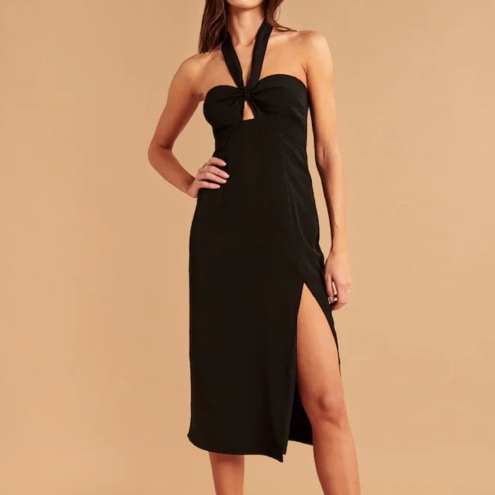 Abercrombie & Fitch Knot Front Halter Midi Dress Women's